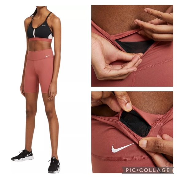 Nike One Dri-Fit Mid Rise Tight Fit Bike Shorts Women’s size Small - Picture 2 of 13